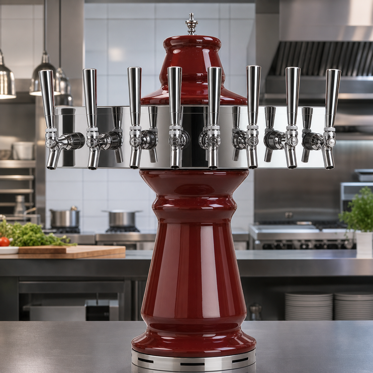 Product image #2 for Micro Matic Vienna Countertop Air-Cooled 8-Faucet Ceramic Draft Beer Tower