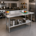 Thumbnail image #2 for Sapphire Stainless Steel Work Table with 5-Inch Backsplash and Undershelf, 60 x 24 x 35 Inches