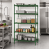 Thumbnail image #2 for Steel Works Stainless Heavy-Duty Stationary 5-Tier Wire Shelving Unit, 54 x 14 x 84 Inches, Green Epoxy Coated