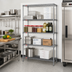 Thumbnail image #2 for Eagle Valu-Master 4-Tier Stationary Wire Shelving Starter Unit, 36 x 18 x 74 Inches, Pewter Gray Epoxy