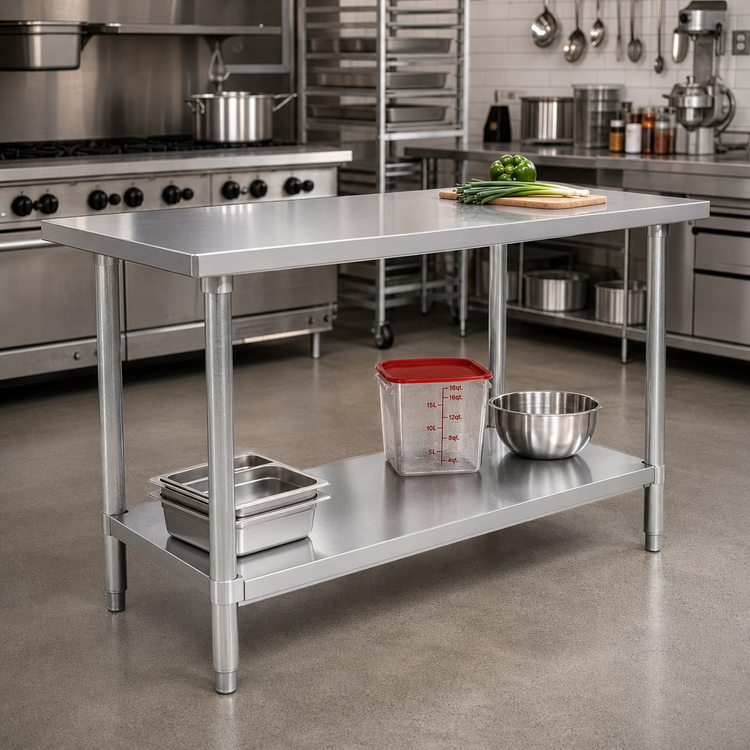 Product image #2 for Elite Series 72-Inch x 24-Inch Stainless Steel Work Table with Galvanized Undershelf