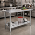 Thumbnail image #2 for Elite Series 72-Inch x 24-Inch Stainless Steel Work Table with Galvanized Undershelf