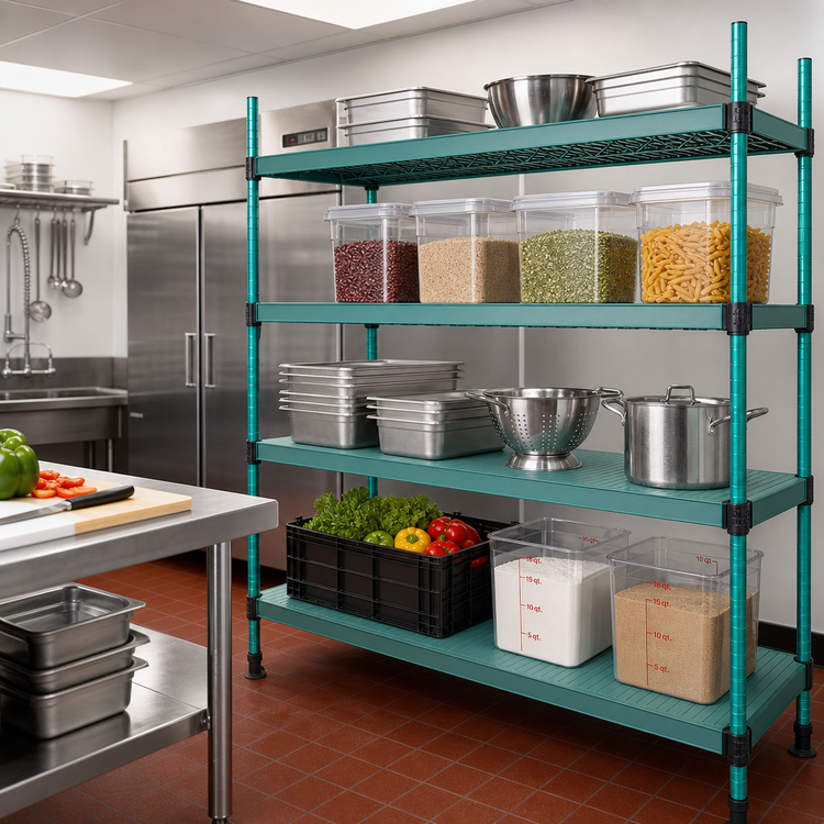 Product image #2 for QuadPlus 54 x 24-Inch Solid Polymer Shelf Mat with QuadTruss Frame, Green
