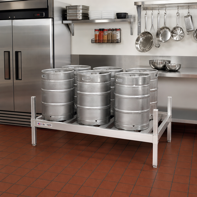 Product image #3 for New Age Aluminum Keg Shelf, 60"W x 34"D, 6-Keg Capacity