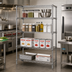 Thumbnail image #2 for Quantum 4-Shelf Stationary Wire Shelving Starter Kit, 48 x 18 x 86 Inches, 304 Stainless Steel