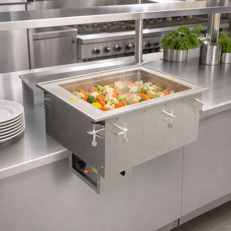 Product image #2 for Vollrath Drop-In Electric Hot Food Well Unit, Single Full-Size Pan, Wet Operation, Auto-Fill, 208V