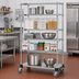 Thumbnail image #2 for Quantum 60 Inch x 24 Inch x 80 Inch 5-Shelf Mobile Wire Shelving Cart, Chrome Plated