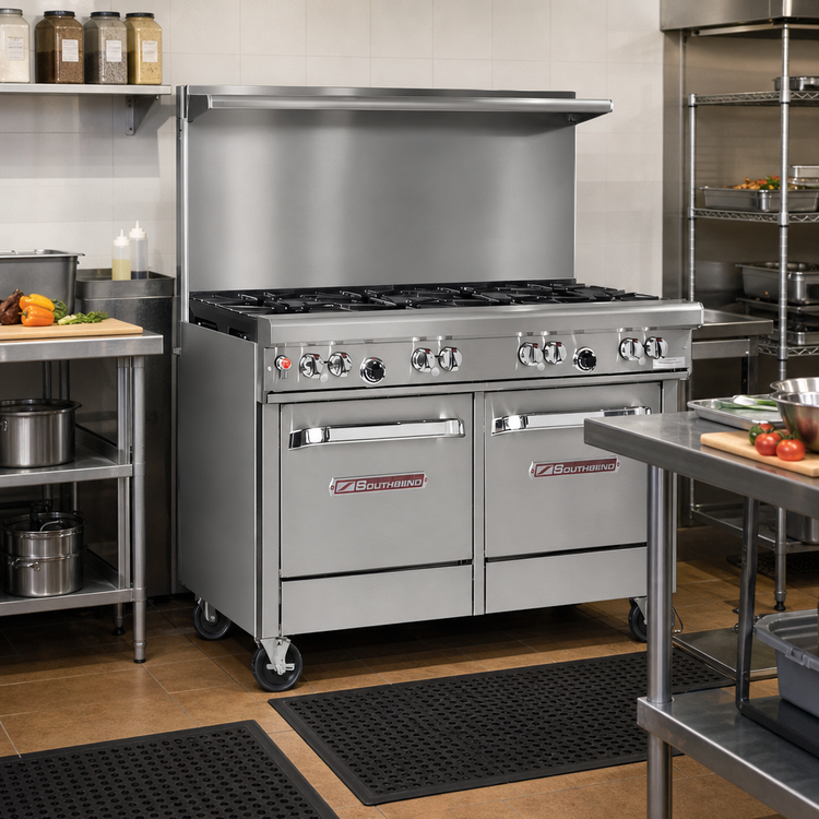 Product image #2 for Southbend Ultimate 48-Inch Commercial Gas Restaurant Range with 6 Open Burners, Standard Oven, and Cabinet Base