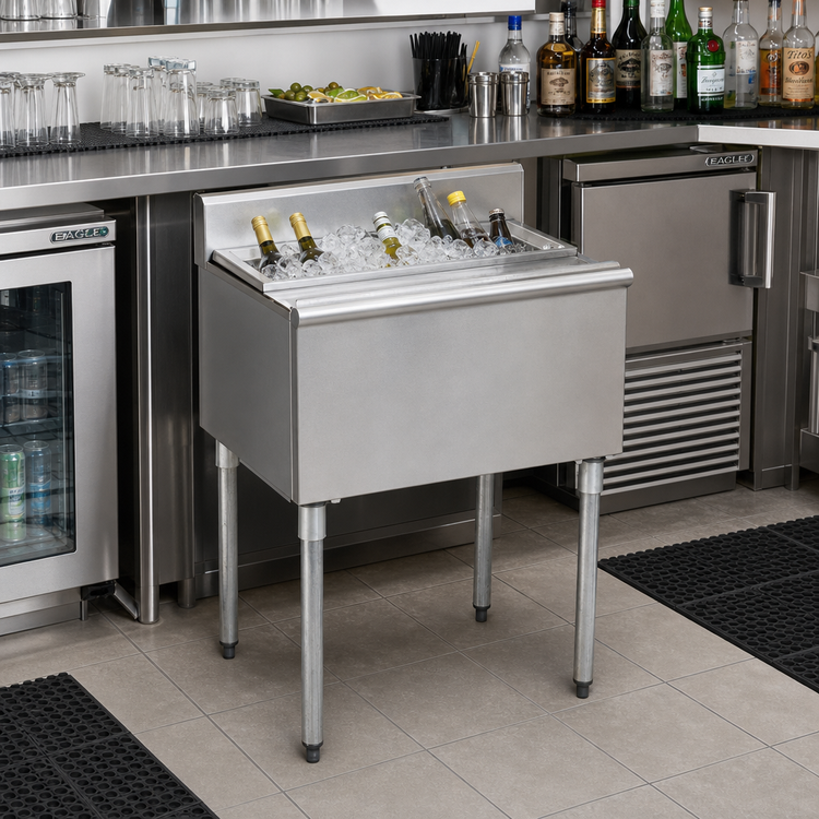 Product image #2 for Eagle Group 1800 Series 48-Inch Underbar Ice Chest with 8-Inch Deep, 81 lb. Capacity Bin