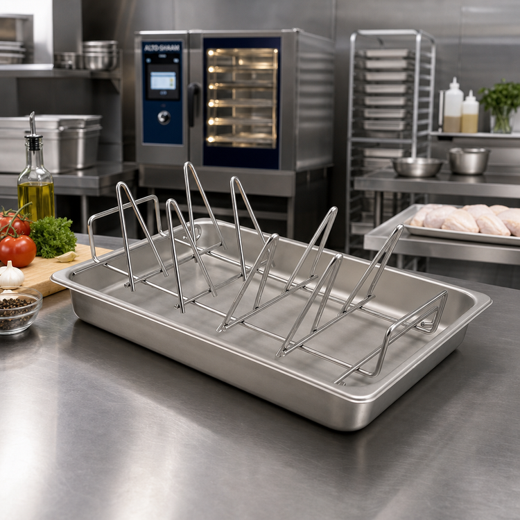 Product image #3 for Alto-Shaam Stainless Steel Chicken Rack for Full-Size Hotel Pan, 8-Chicken Capacity
