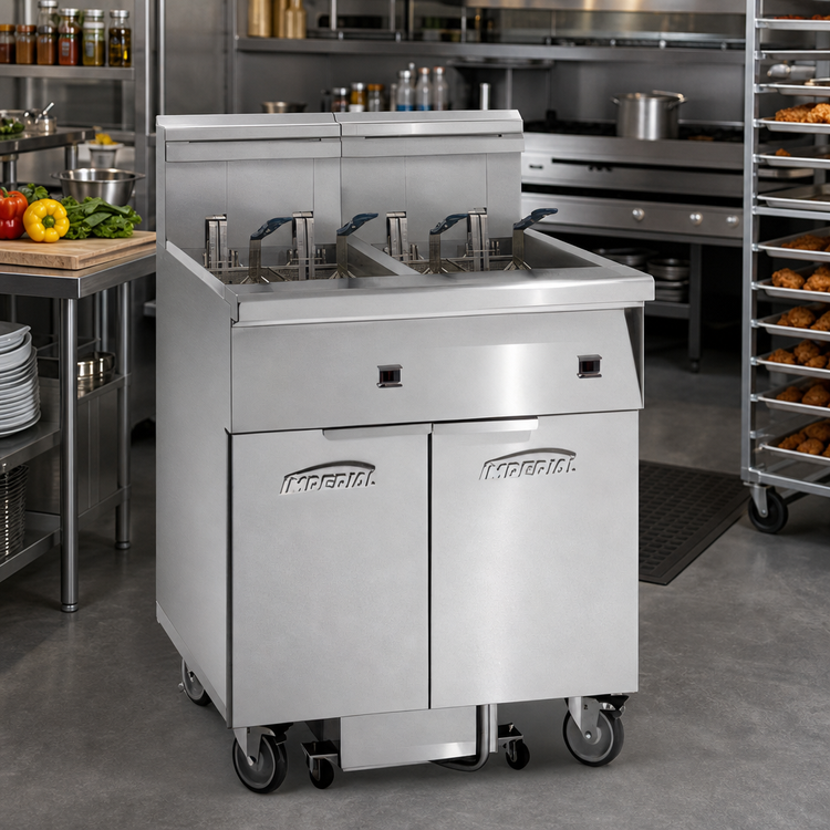 Product image #2 for Imperial Electric 5-Battery 75 lb. Floor Model Fryer with Built-In Space Saver Filter System