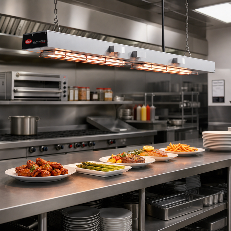 Product image #2 for Hatco Ultra-Glo 48-Inch Double Lighted Ceramic Infrared Strip Heat Lamp Food Warmer