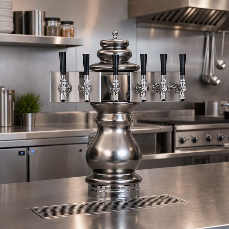 Product image #2 for Glastender Braumeister BM-5-MFR 5-Faucet Glycol-Cooled Ceramic Draft Dispensing Tower