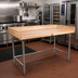 Thumbnail image #2 for John Boos 60 x 30-Inch Bakers' Work Table with 1-3/4-Inch Maple Top, 4-Inch Coved Riser, and Stainless Steel Base