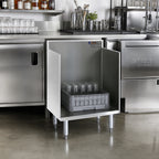 Thumbnail image #2 for Eagle Group 1800 Series GR18-18 Underbar Glass Rack Storage Unit, 18-Inch Open Top, 304 Stainless Steel, Open Cabinet Base