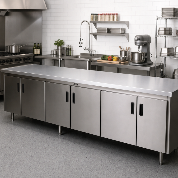 Product image #2 for John Boos 108" x 25" Stainless Steel Countertop Food Display with No Backsplash