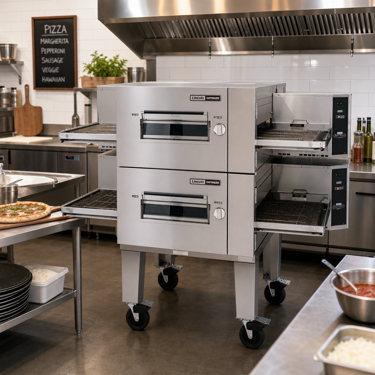 Product image #2 for Lincoln Impinger Low Profile Double-Stack Electric Conveyor Pizza Oven Package