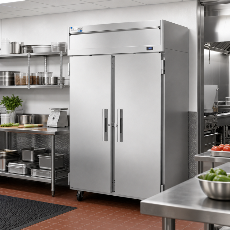Product image #2 for Victory Elite V-Core Two-Section Reach-In Freezer, 45.2 Cu. Ft., Top-Mounted Self-Contained Refrigeration