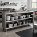 Thumbnail image #2 for John Boos 108-Inch Open-Front Stainless Steel Dish Cabinet with Open Base and Mid-Shelf