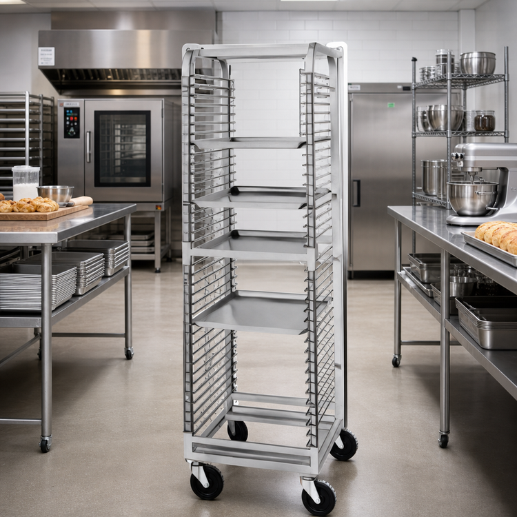 Product image #2 for Stainless Steel End-Load Bun Pan Rack with Wire Slides, 18-Pan Capacity
