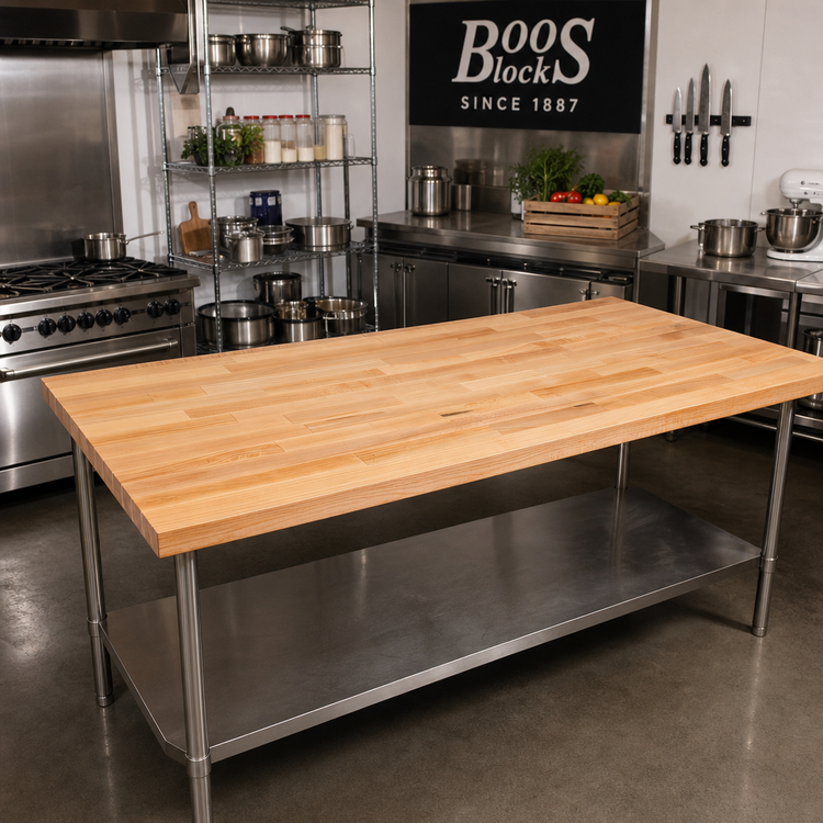 Product image #2 for John Boos Edge Grain Hard Rock Maple Work Table Top, 120 x 48 x 2-1/4-Inch, Penetrating Oil Finish