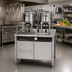 Thumbnail image #2 for Groen Electric Dual 20 Quart Hand-Tilt Kettle Cabinet Assembly with 36-Inch Stainless Steel Base