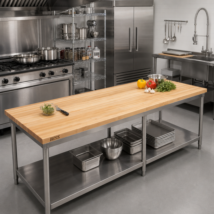Product image #2 for Boos Block 72" x 27" x 1-1/2" Thick Edge Grain Northern Hard Rock Maple Kitchen Countertop, Oil Finish