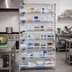 Thumbnail image #2 for Quantum WR9-204CL 36-Inch W x 18-Inch D x 74-Inch H Chrome Plated Stationary Wire Shelving System with 9 Shelves and 40 Clear Bins