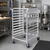 Thumbnail image #3 for New Star Foodservice 10-Tier Aluminum Open-Sided Bun Pan Rack with 2 Brake Wheels