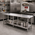 Thumbnail image #2 for Eagle Group Budget Series 144-Inch x 24-Inch 430 Stainless Steel Work Table with Adjustable Undershelf