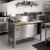 Thumbnail image #2 for John Boos Enclosed Work Table with Sliding Doors, 60 x 24 Inch, 14-Gauge 300-Series Stainless Steel Top, 5 Inch Backsplash
