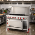 Thumbnail image #2 for American Range 48-Inch Green Flame Gas Range with 12-Inch Manual Griddle, 6 Open Burners, Standard Oven, and Storage Base
