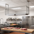 Thumbnail image #2 for John Boos Ceiling-Mount Aluminum Meat Boat Rack with Paper Tray, 96 x 20 Inches