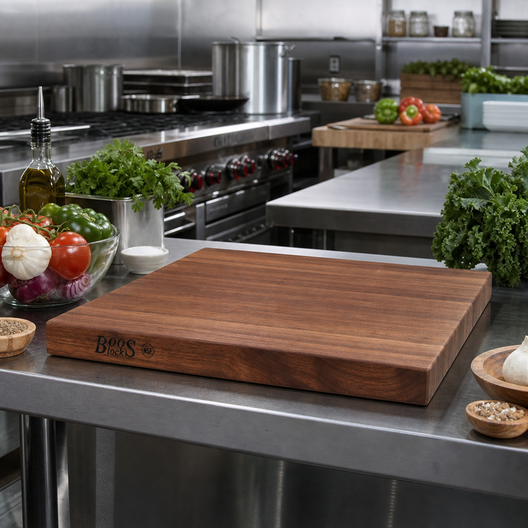 Product image #2 for Boos Block American Black Walnut Edge Grain Kitchen Countertop, 24" x 25", with Varnique Finish