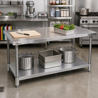 Thumbnail image #2 for BK Resources SVTS-4836 48"W x 36"D Stainless Steel Undershelf for Work Table, 18 Gauge, 400 Series