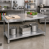 Thumbnail image #2 for BK Resources 48-Inch x 36-Inch 18-Gauge 18/430 Stainless Steel Undershelf for Work Table