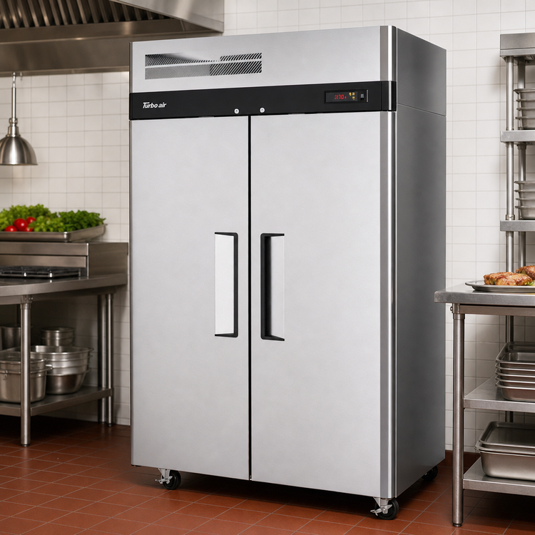 Product image #2 for Turbo Air M3 Series 2-Section Pass-Thru Heated Holding Cabinet with Solid Doors and Universal Tray Slides