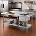 Thumbnail image #2 for Steel Works Stainless 30 x 72 x 35-1/2-Inch Stainless Steel Sink Work Table with Right Sink Bowl and Undershelf