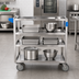 Thumbnail image #3 for Carlisle 18/10 Stainless Steel 3-Shelf Utility Bus Cart, 35 x 21 Inches, 500 lb Capacity