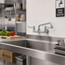 Thumbnail image #2 for equip 8-Inch Wall-Mount Mixing Faucet with Swing Nozzle and Wrist Handles