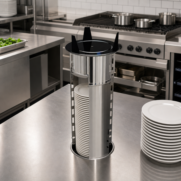 Product image #2 for Atlas Metal PDS-5 Unheated Shielded Drop-In Plate Dispenser for 5-Inch Plates