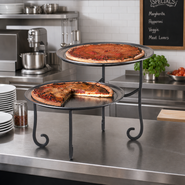 Product image #2 for Ironworks Two-Tier Black Wrought Iron Buffet Display Stand