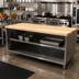 Thumbnail image #2 for 72-Inch x 36-Inch Hard Maple Top Chef Table with Stainless Steel Open Front Cabinet Base