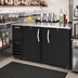 Thumbnail image #2 for Beverage Air BB58HC-B 58-Inch Two-Section Black Back Bar Refrigerator with Solid Doors
