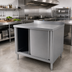 Thumbnail image #2 for 72 Inch x 24 Inch Stainless Steel Enclosed Work Table with Sliding Doors and 2 Inch Rear Up-Turn