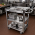 Thumbnail image #2 for Steel Works Stainless 3-Shelf Stainless Steel Bus Cart