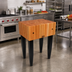 Thumbnail image #3 for John Boos Rouge et Noir Le Bloc 30 x 24 x 34 Inch End Grain American Cherry Butcher Block Work Table