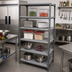 Thumbnail image #2 for Cambro Camshelving Basics Plus 24-Inch x 48-Inch Solid 5-Shelf Kit, Brushed Graphite