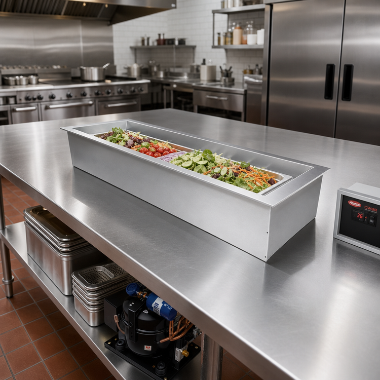 Product image #2 for Hatco CWBR-S1 Remote Refrigerated Slim Drop-In Cold Well, 1 Full-Size Pan