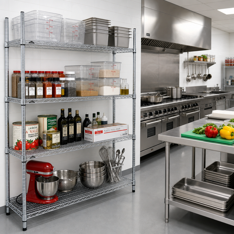 Product image #3 for EAGLEbrite Double-Mat Wire Shelving Starter Unit, 4-Tier, 60 x 18 x 74 Inches, Zinc Finish